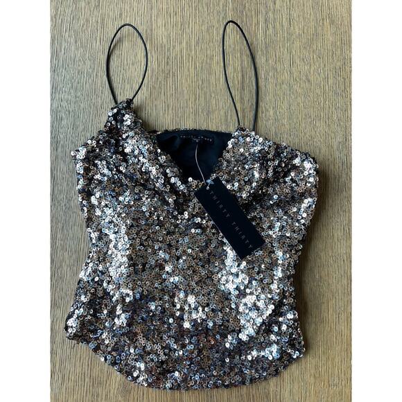 Thirty Thirty Sequin Cowl Neck Top Size Small New with tags! - Picture 2 of 5
